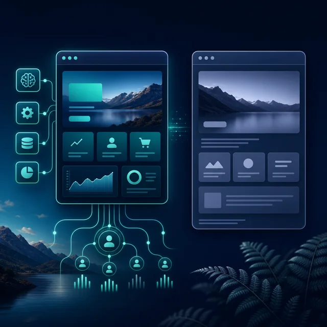 AI-powered and conventional website interfaces